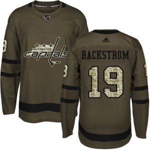 NHL Washington Capitals Trikot #19 Nicklas Backstrom Authentic Grün Salute to Service